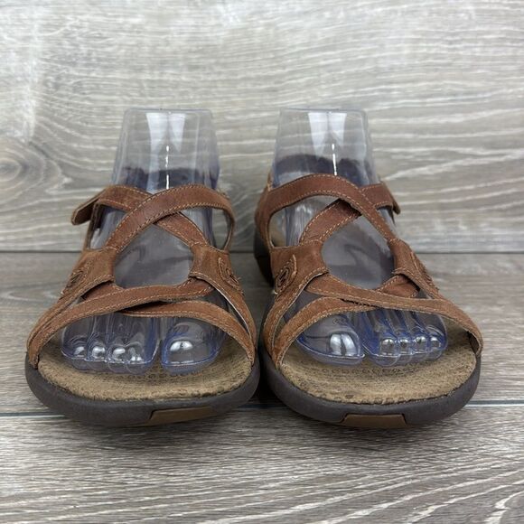 Merrell Terrain Ari Lattice J36612 Women’s Sz 9 Agave Brown Leather Strap Sandal - Picture 2 of 14